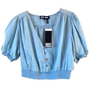 DKNY Light Blue Crop Top